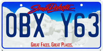 SD license plate 0BXY63