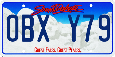 SD license plate 0BXY79