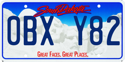 SD license plate 0BXY82