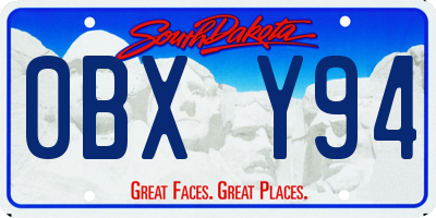 SD license plate 0BXY94