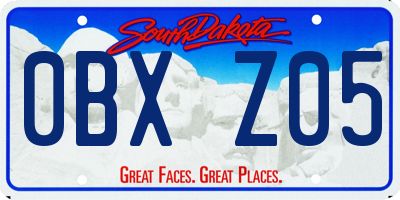 SD license plate 0BXZ05