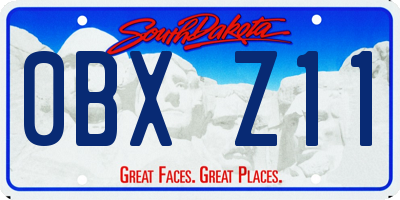 SD license plate 0BXZ11