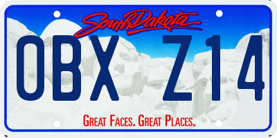 SD license plate 0BXZ14
