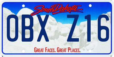 SD license plate 0BXZ16