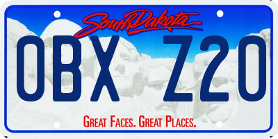 SD license plate 0BXZ20