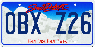 SD license plate 0BXZ26