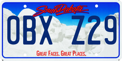 SD license plate 0BXZ29