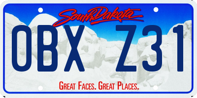 SD license plate 0BXZ31