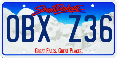 SD license plate 0BXZ36