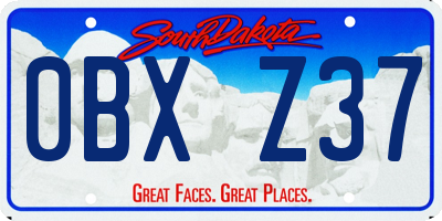 SD license plate 0BXZ37