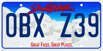 SD license plate 0BXZ39