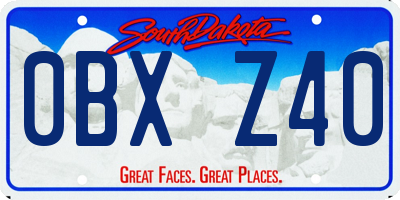 SD license plate 0BXZ40