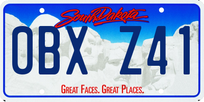 SD license plate 0BXZ41