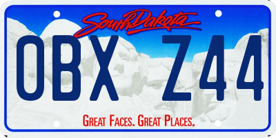 SD license plate 0BXZ44