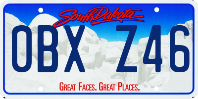 SD license plate 0BXZ46
