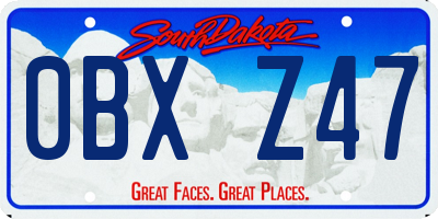 SD license plate 0BXZ47