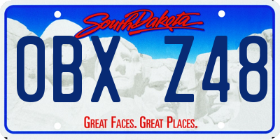 SD license plate 0BXZ48