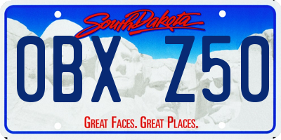 SD license plate 0BXZ50