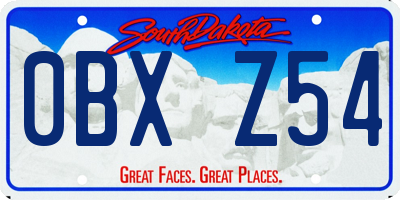 SD license plate 0BXZ54