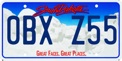 SD license plate 0BXZ55