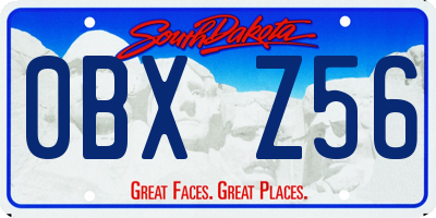 SD license plate 0BXZ56