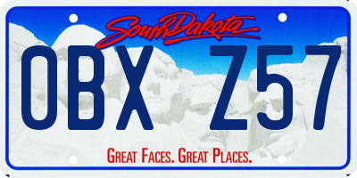 SD license plate 0BXZ57