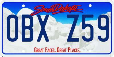 SD license plate 0BXZ59
