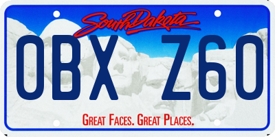 SD license plate 0BXZ60
