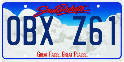 SD license plate 0BXZ61