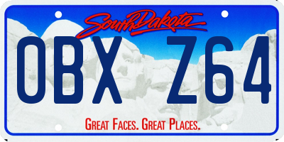 SD license plate 0BXZ64