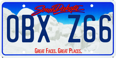 SD license plate 0BXZ66