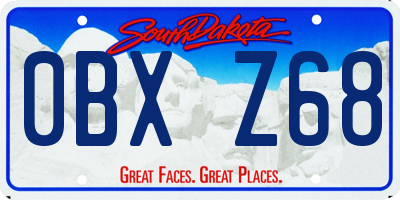 SD license plate 0BXZ68