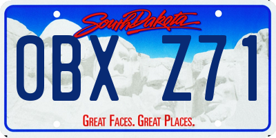 SD license plate 0BXZ71