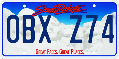 SD license plate 0BXZ74