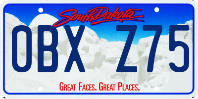 SD license plate 0BXZ75
