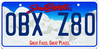 SD license plate 0BXZ80