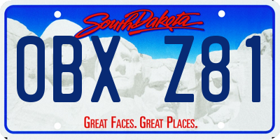 SD license plate 0BXZ81