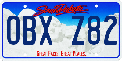 SD license plate 0BXZ82