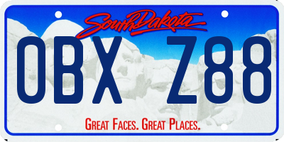 SD license plate 0BXZ88