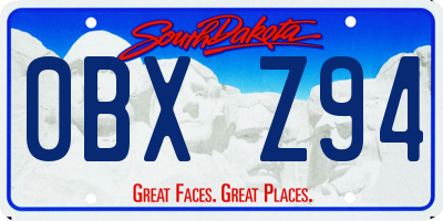 SD license plate 0BXZ94