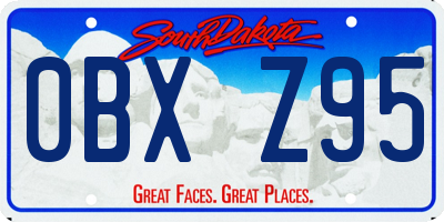 SD license plate 0BXZ95