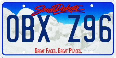 SD license plate 0BXZ96