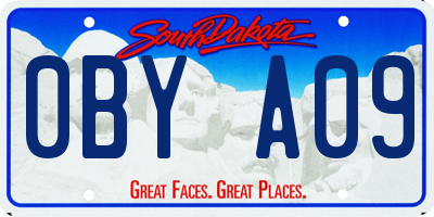 SD license plate 0BYA09