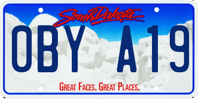 SD license plate 0BYA19