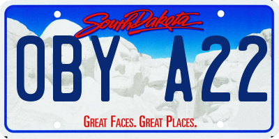 SD license plate 0BYA22