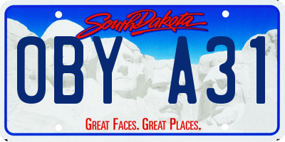 SD license plate 0BYA31