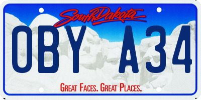 SD license plate 0BYA34