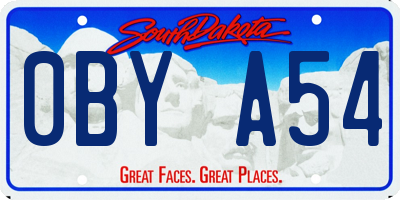 SD license plate 0BYA54