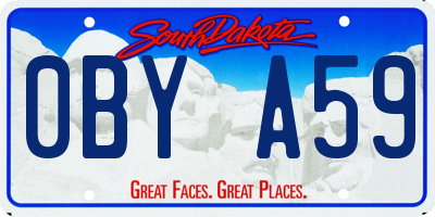 SD license plate 0BYA59