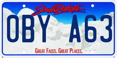SD license plate 0BYA63